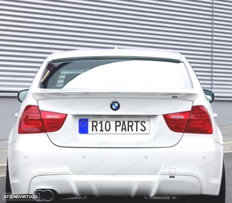 AILERON LIP SPOILER TRASEIRO BMW E90 05-12 LOOK M PRETO BRILHO - 3