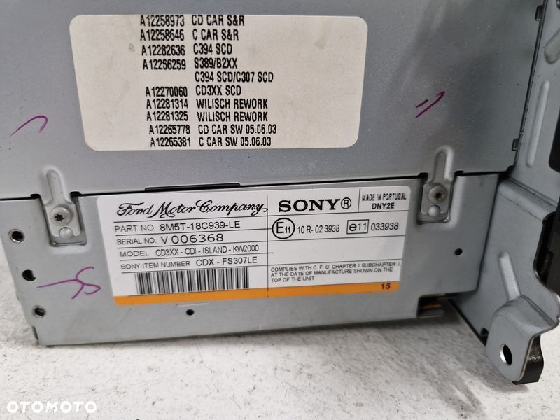 FOCUS MK2 LIFT S-MAX MK1 RADIO FABRYCZNE CD MP3 8M5T-18C939-LE VP6M2F-18C821-AG - 4