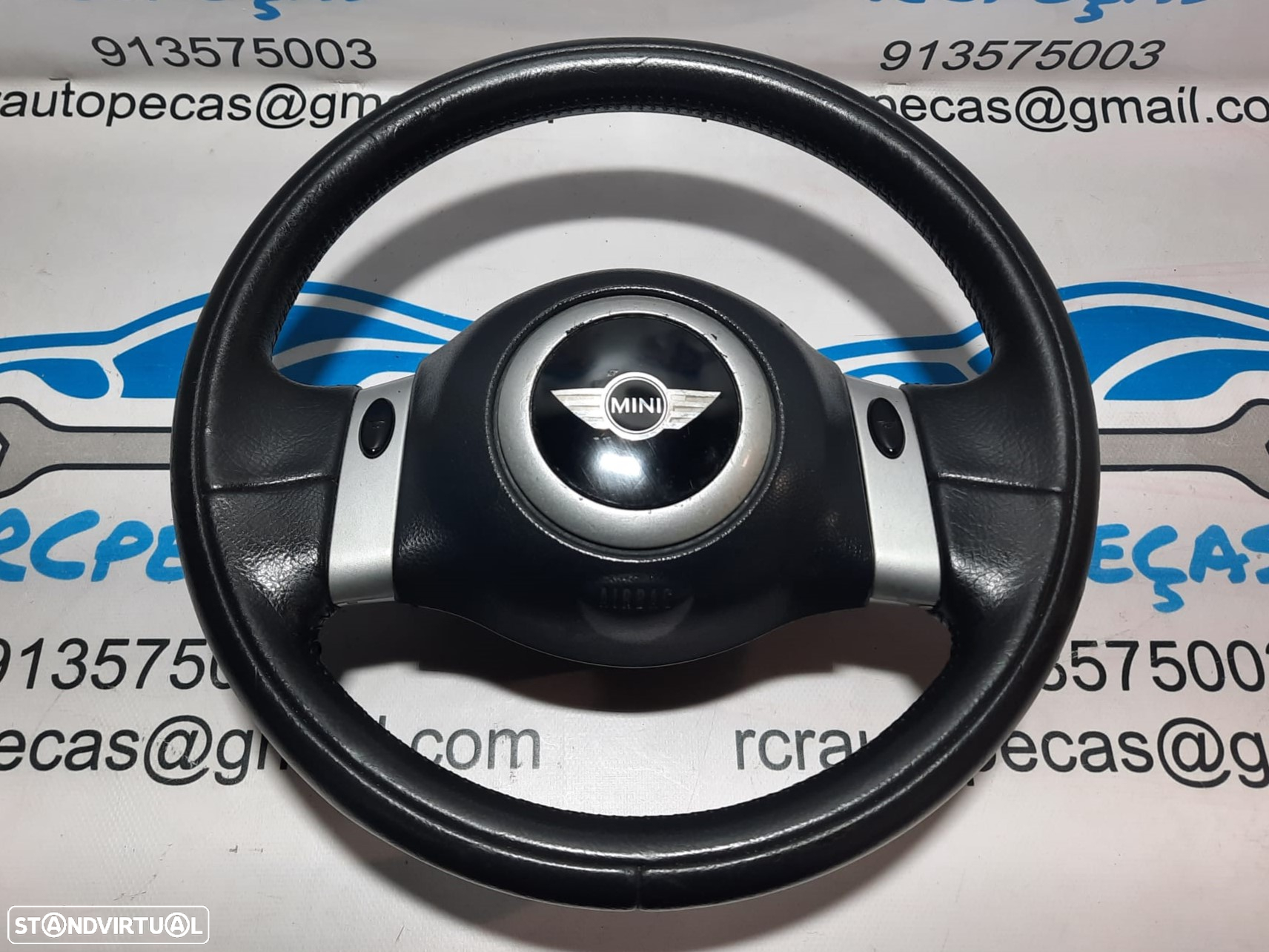 VOLANTE GUIADOR COMPLETO MINI PELE COMANDOS MULTIFUNÇÕES AIRBAG 67920610 32330146479 MINI COOPER ONE R50 R53 - 6
