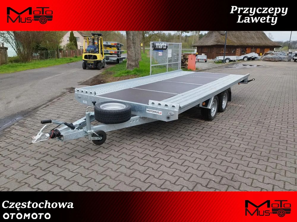 Niewiadów Laweta Niewiadów Mars SM 4,5x2,1m płaska wypełniona sklejką DMC 2700kg 2 osie koła 195R13C spawana rama mocna - 1