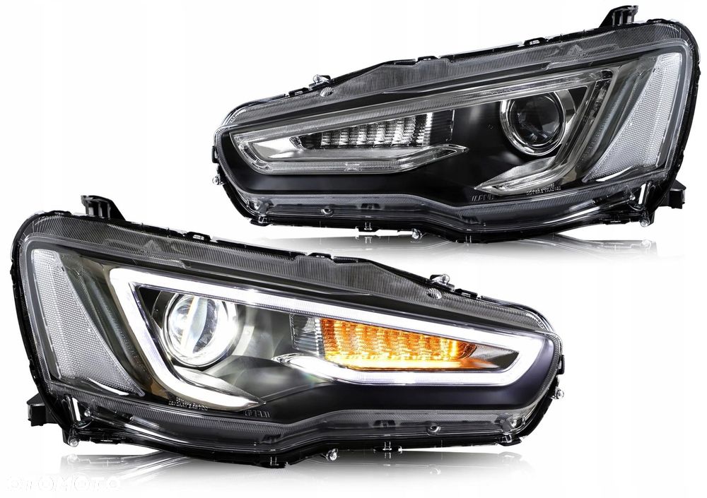 Reflektor Lampa L+R Vland Diody Soczewka Mitsubishi Lancer VIII 8 i Evo X - 2