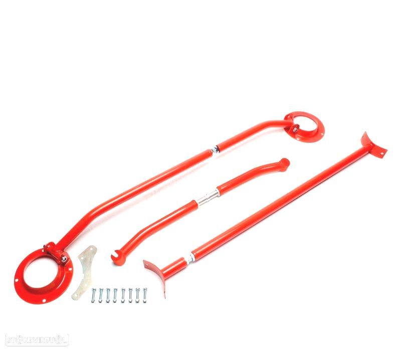 KIT BARRAS ANTI-APROXIMAÇÃO AJUSTÁVEIS SEAT TOLEDO 1L 91-99 VERMELHO - 1