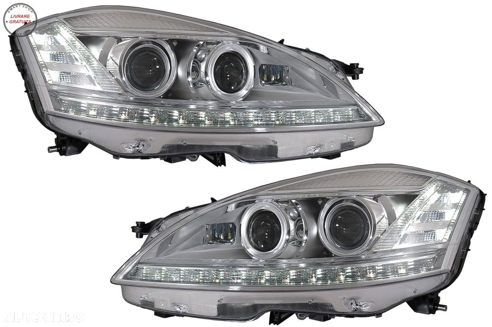 Faruri LED Mercedes Clasa S W221 (2005-2009) Facelift Look Semnalizare Dinamica Se- livrare gratuita - 1
