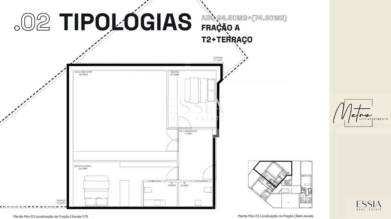 T2 Terraço e Garagem Rio Tinto | T2 Gondomar | Metro Life Apartments - Grande imagem: 4/4