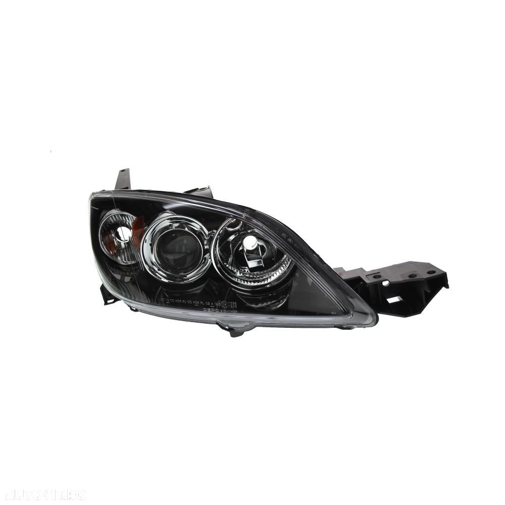 Far Mazda 3 (BK) Hatchback 10.2003-07.2009 partea dreapta fata, tip bec H7+HB3, reglaj electric, culoare negru, TYC 20-0859-05-2, fara motoras - 1