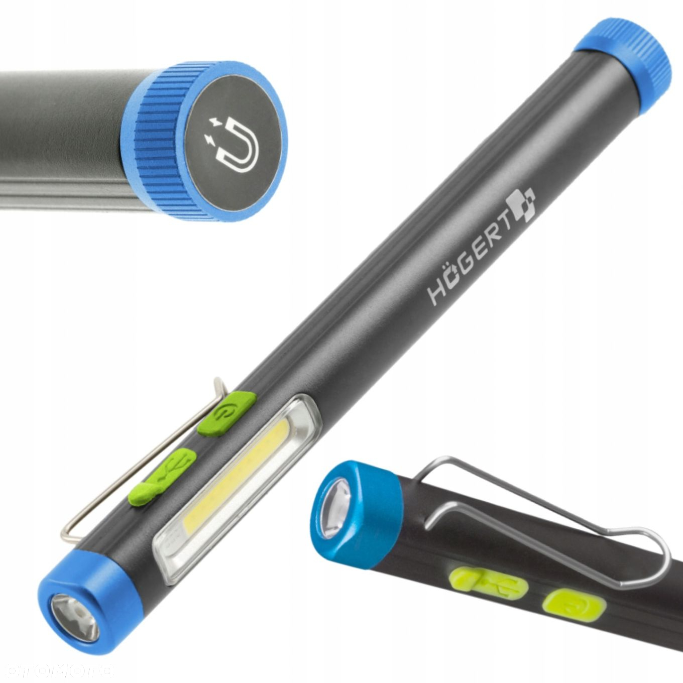 HOGERT AKUMULATOROWA LATARKA INSPEKCYJNA Z FUNKCJĄ UV 300lm USB HT1E403 - 8