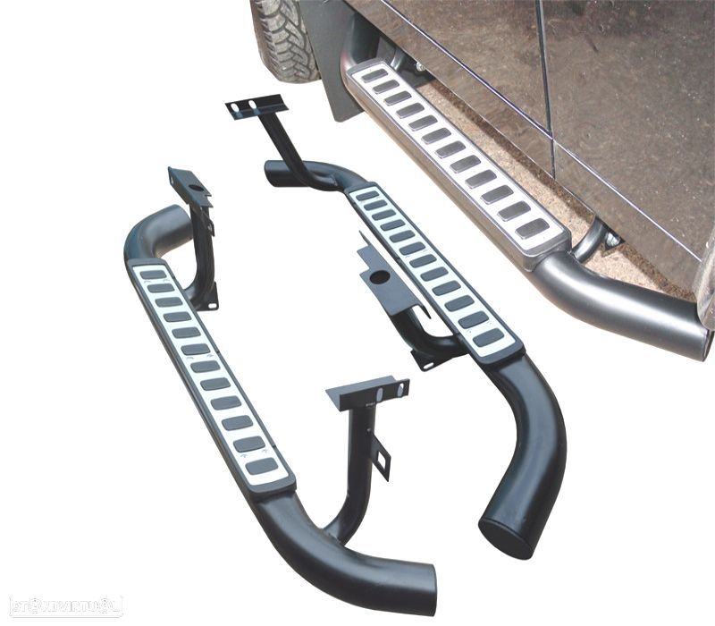 ESTRIBOS LATERAIS LAND ROVER DEFENDER 90 PRATEADO 83-16 - 2