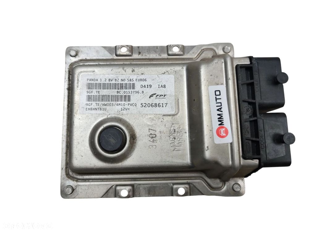 KOMPUTER STEROWNIK SILNIKA FIAT PANDA III (2011-2020) 1.2 8V 69KM 52068617 - 1