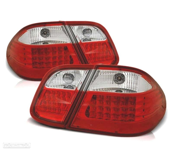 FAROLINS TRASEIROS LED PARA MERCEDES CLK W208 97-02 VERMELHO BRANCO