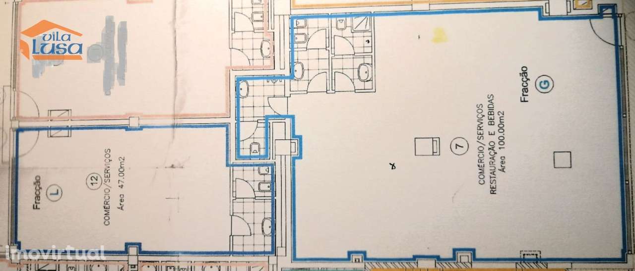 1 LOJA (2 frações unidas) junto às piscinas de Águas Santas - Grande imagem: 3/9