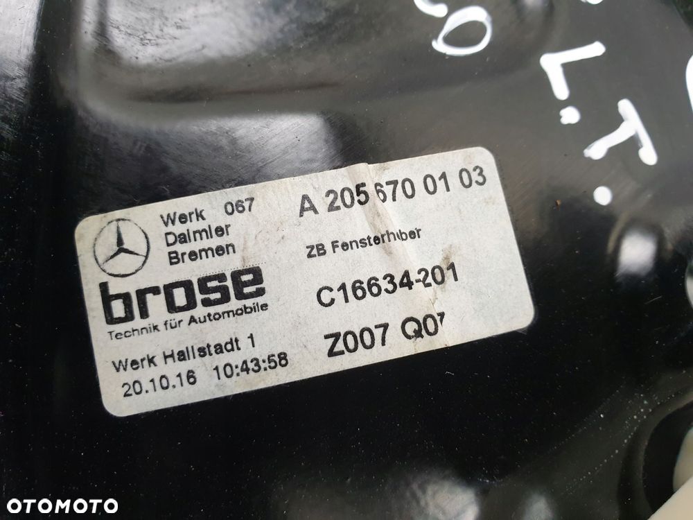 Mercedes A205 Coupe LEWY MECHANIZM SZYBY Podnosnik - 2