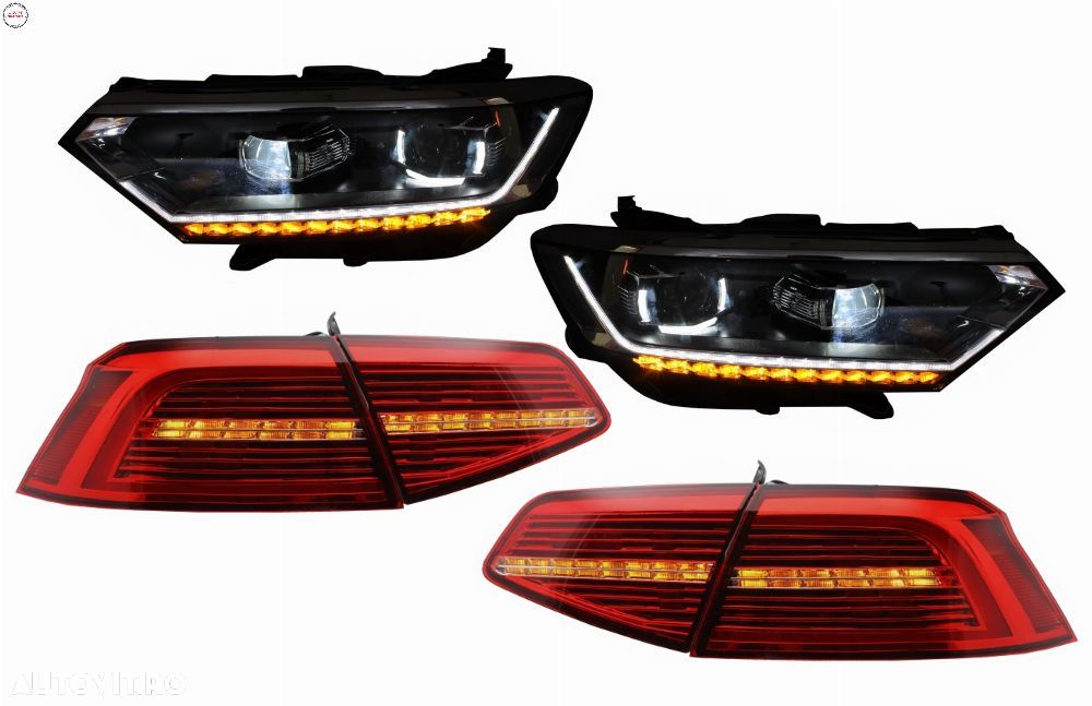 Faruri LED si Stopuri VW Passat B8 3G (2014-2019) Matrix Look R line cu semnal din- livrare gratuita - 1