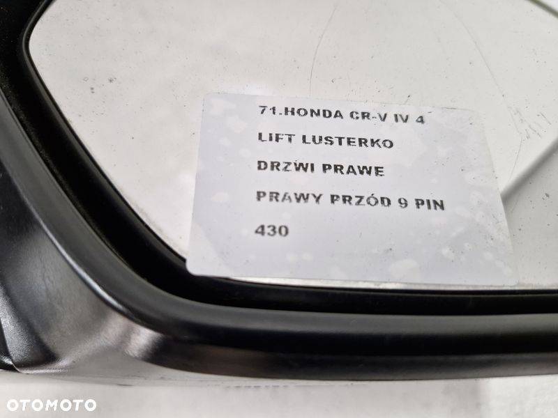 HONDA CR-V CRV 4 IV LIFT LUSTERKO DRZWI PRAWE 9 PIN NH737M UK - 11
