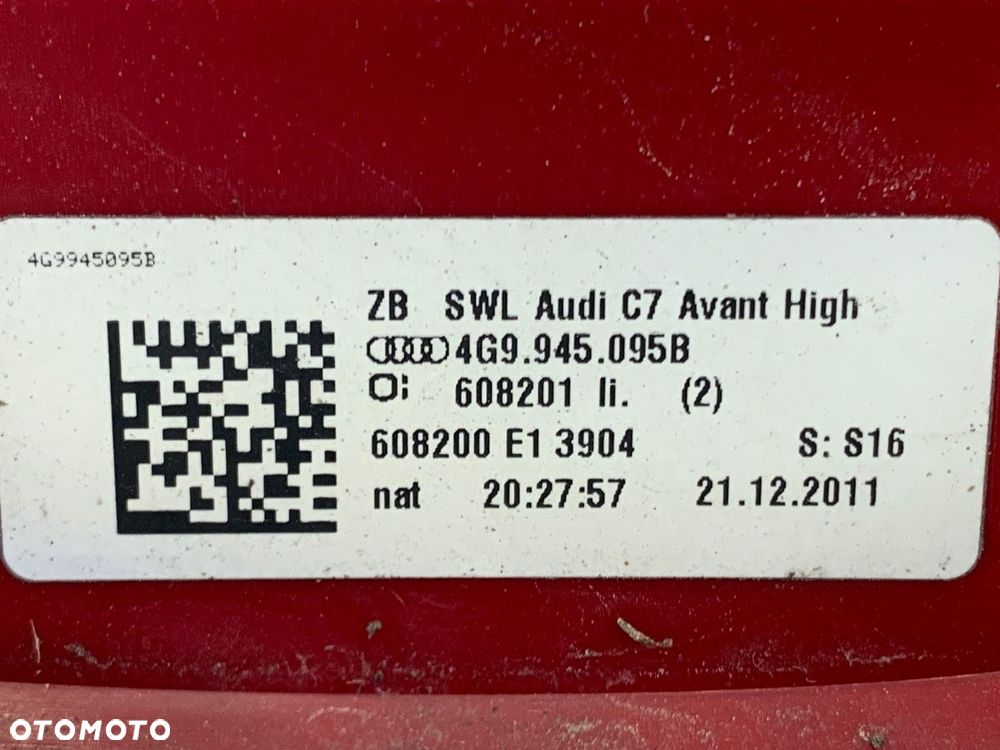 LAMPA LEWY TYŁ  AUDI A6 C7 Avant (4G5, 4GD) 2011 - 2018 2.0 TDI 120 kW [163 KM] olej napędowy 2011 - 4