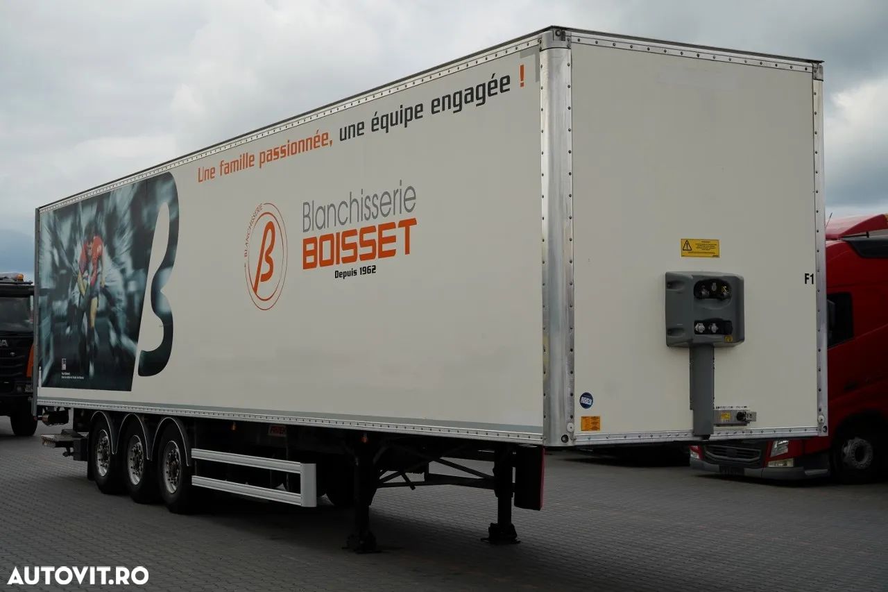 Fruehauf / CONTAINER / platformă elevatoare DHOLLANDIA / podea rezistentă / oblon rulant / axă elevatoare / IMPORTAT - 1