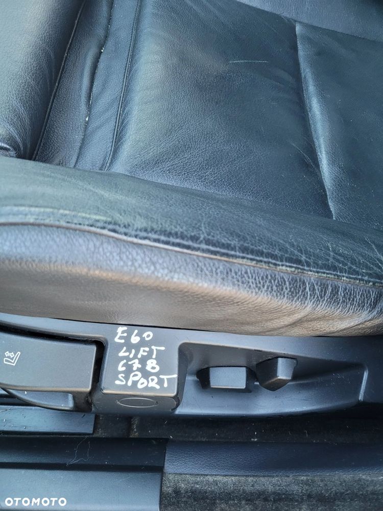 FOTEL LEWY PRZÓD PRZEDNI BMW E60 LIFT SPORT M PAKIET CZARNA SKÓRA C78 - 3