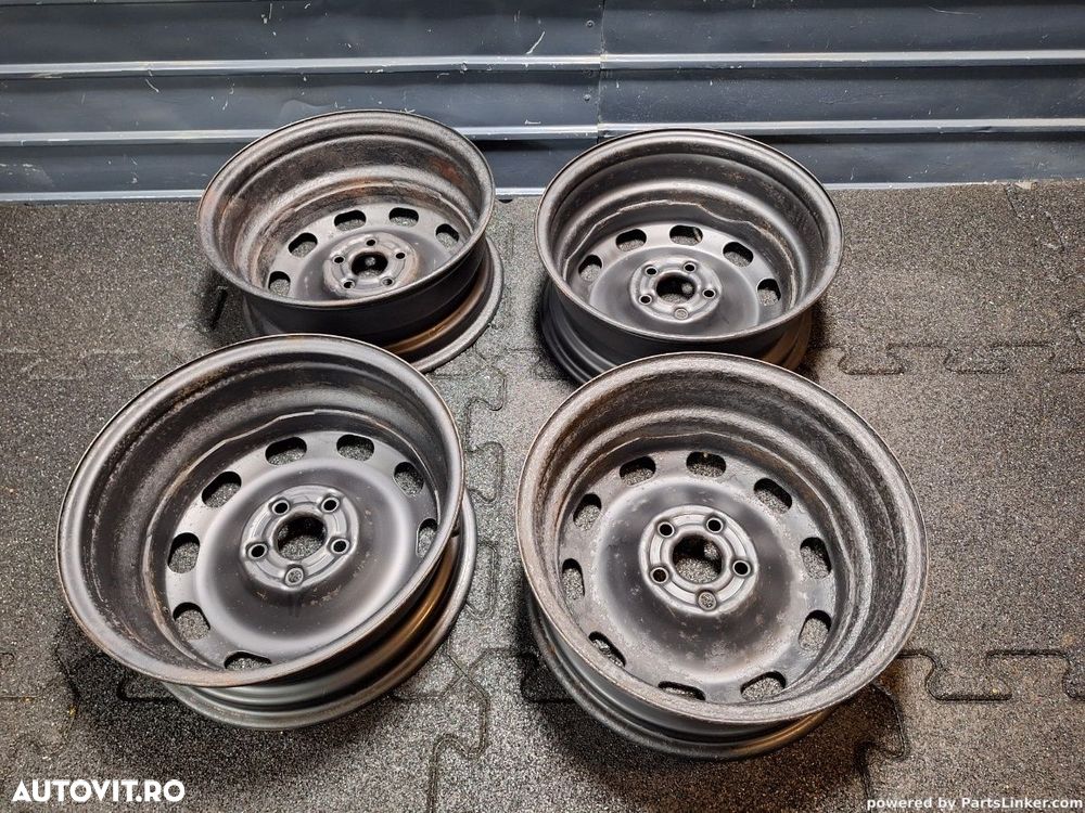 Jante de otel pe 15 5x100 VOLKSWAGEN GOLF IV (1J1) [ 1997 - 2007 ] 6Jx15H2 ET38 OEM 1J0601027H - 2