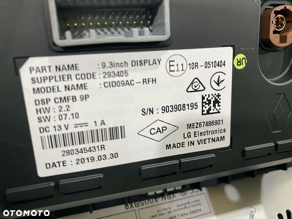 RENAULT CAPTUR CLIO 280345431R 259158500R - 2