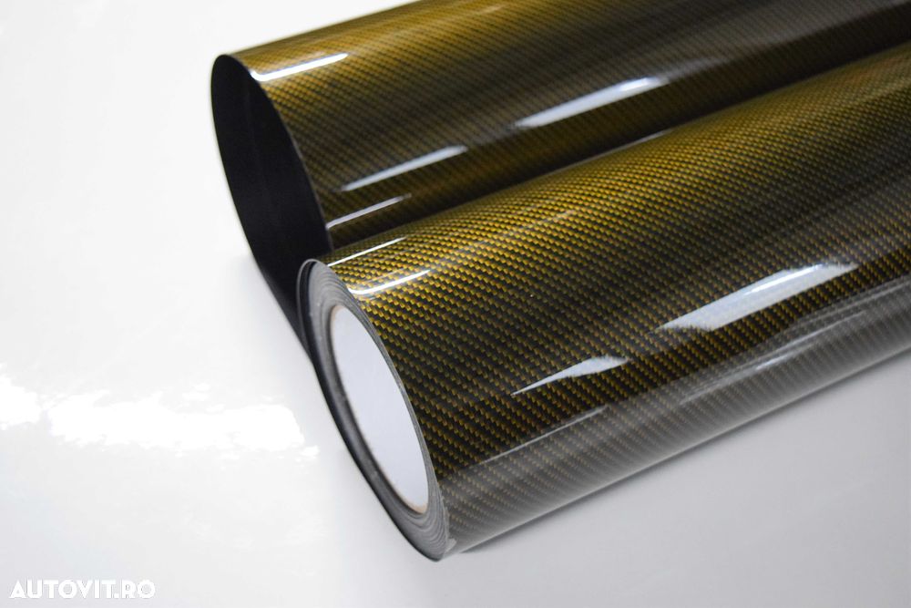 Folie Carbon PREMIUM 9D 1,5m x 1m, negru,rosu,portocaliu,verde,auriu - 7