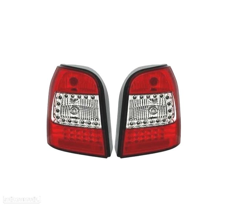 FAROLINS TRASEIROS LED AUDI A4 B5 AVANT 95-01 VERMELHO CROMADO - 1