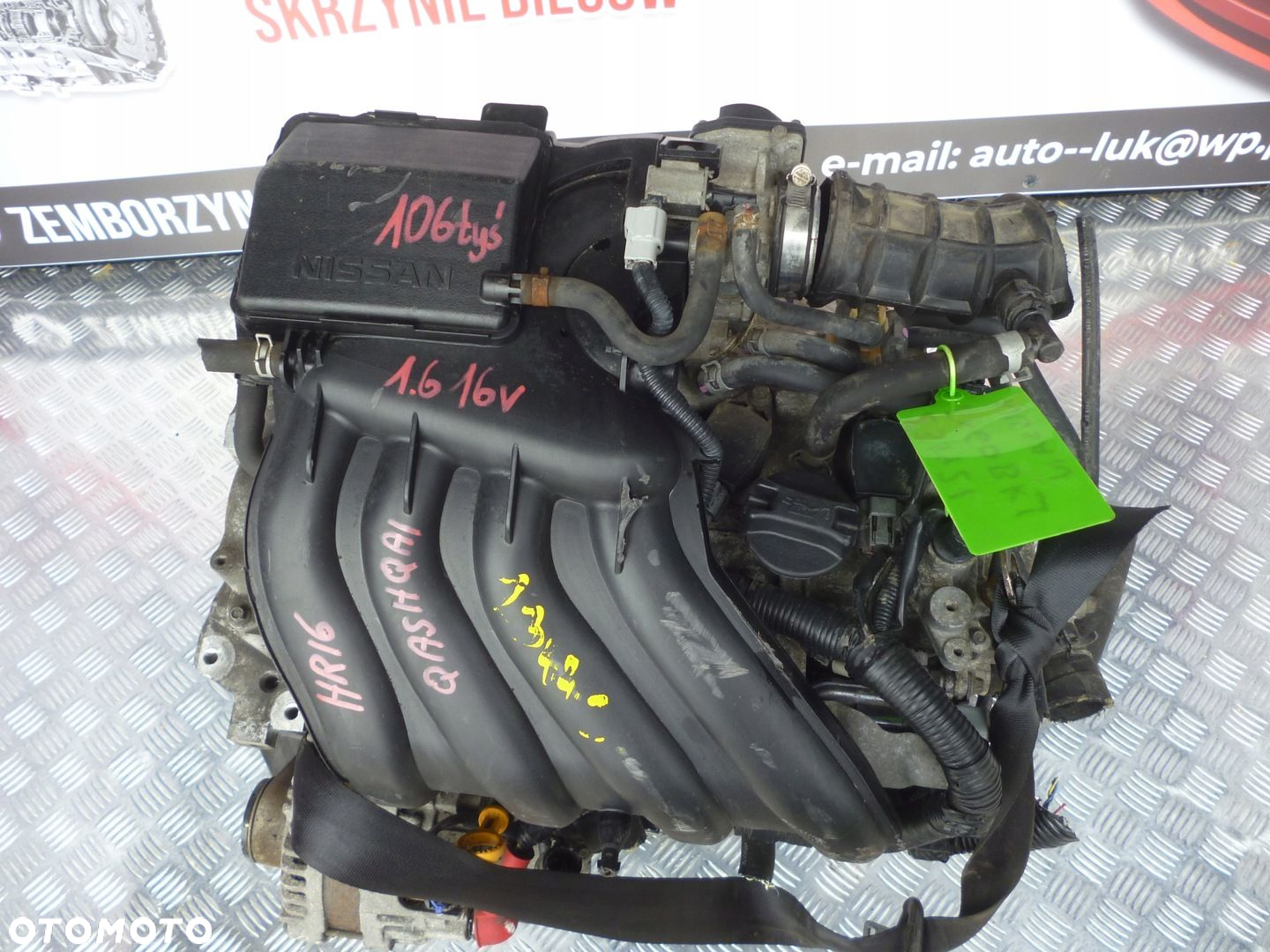 SILNIK NISSAN QASHQAI 1.6 16V HR16DE 106 TYS 8 WTRYSKÓW - 2