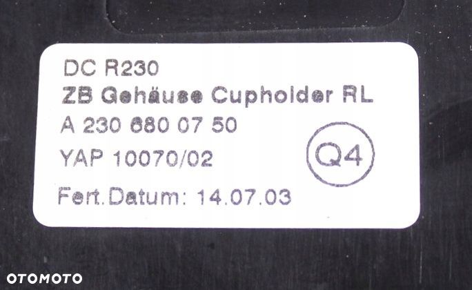 UCHWYT NA KUBEK MERCEDES SL R230 A2306800750 - 4