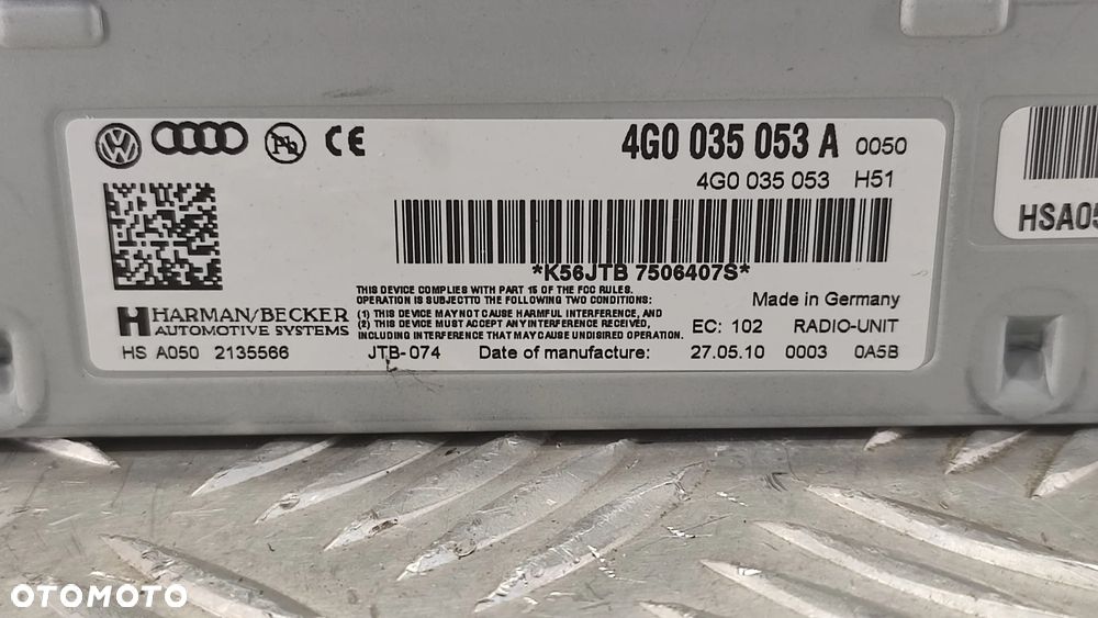 VW TOUAREG 7P 10-18R RADIO TUNER MODUŁ RADIOWY 4G0035053A 4G0035053 A - 3