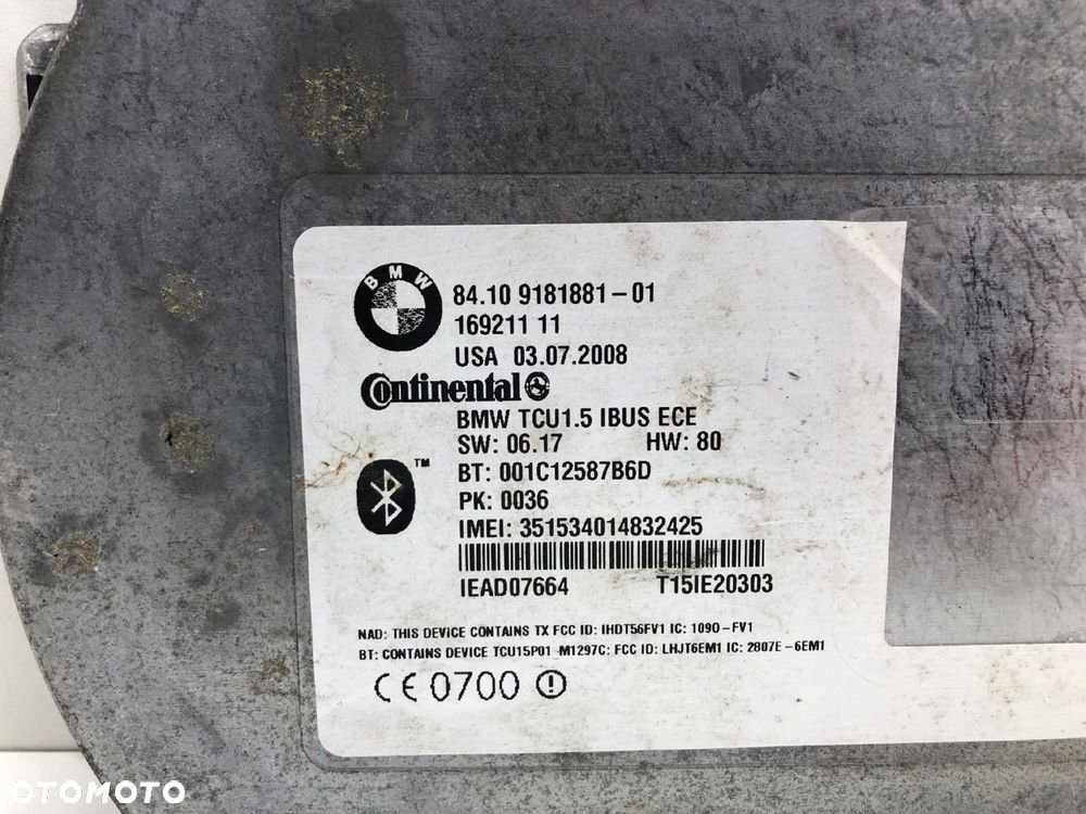 BMW E83 X3 LCI MODUŁ STEROWNIK BLUETOOTH 9181881 - 2