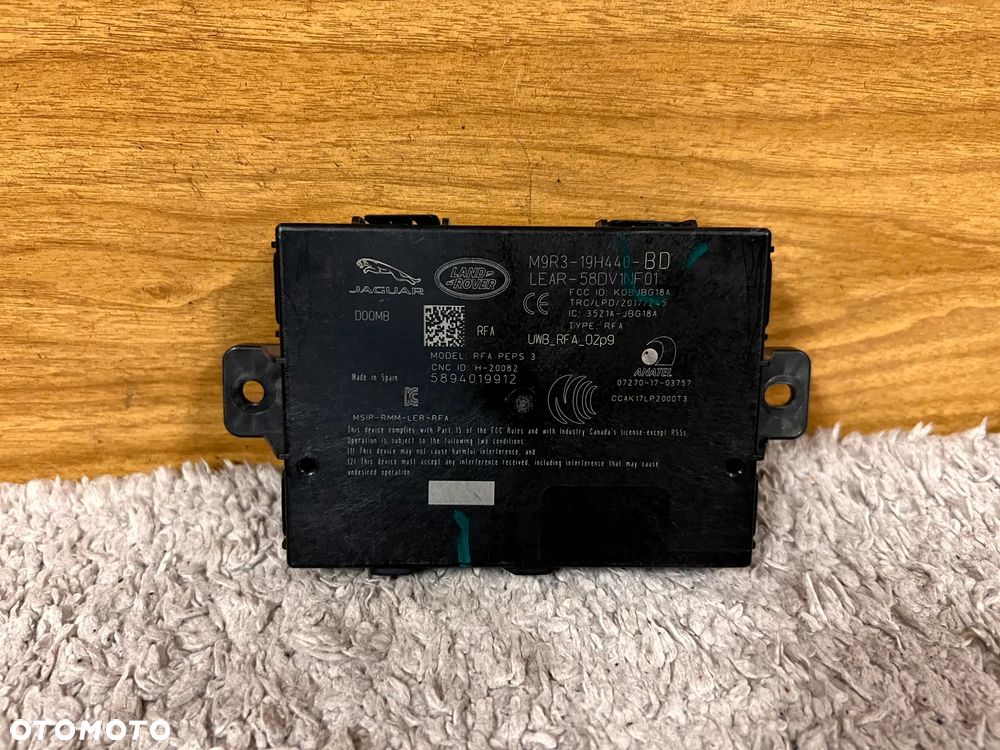 JAGUAR LAND ROVER RANGE ROVER MODUŁ STEROWNIK KEYLESS KESSY M9R3-19H440-BD
