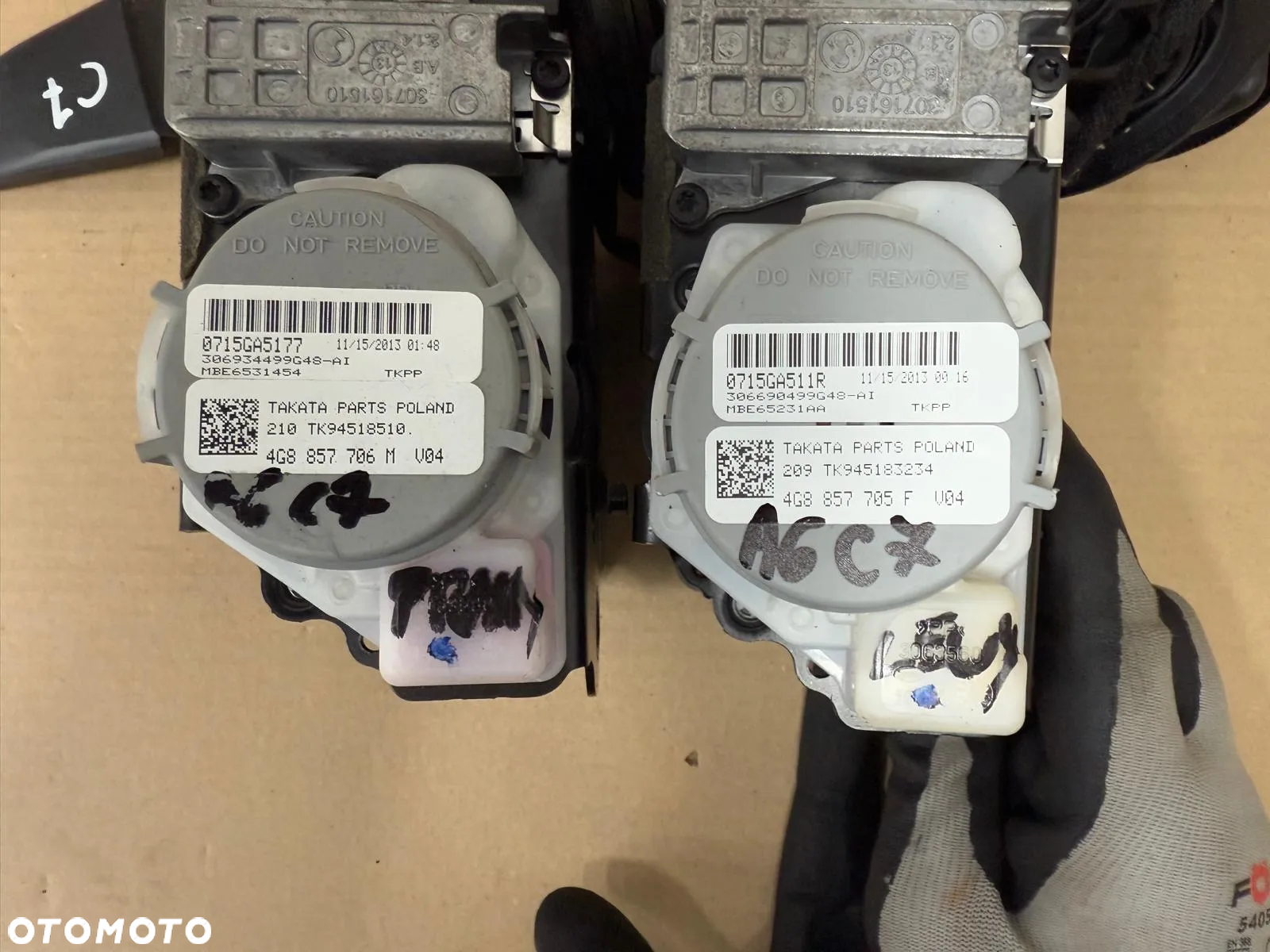 AUDI A6 C7 PAS BEZPIECZEŃSTWA LEWY 4G8857705F PRAWY 4G8857706M KOMPLET - 2