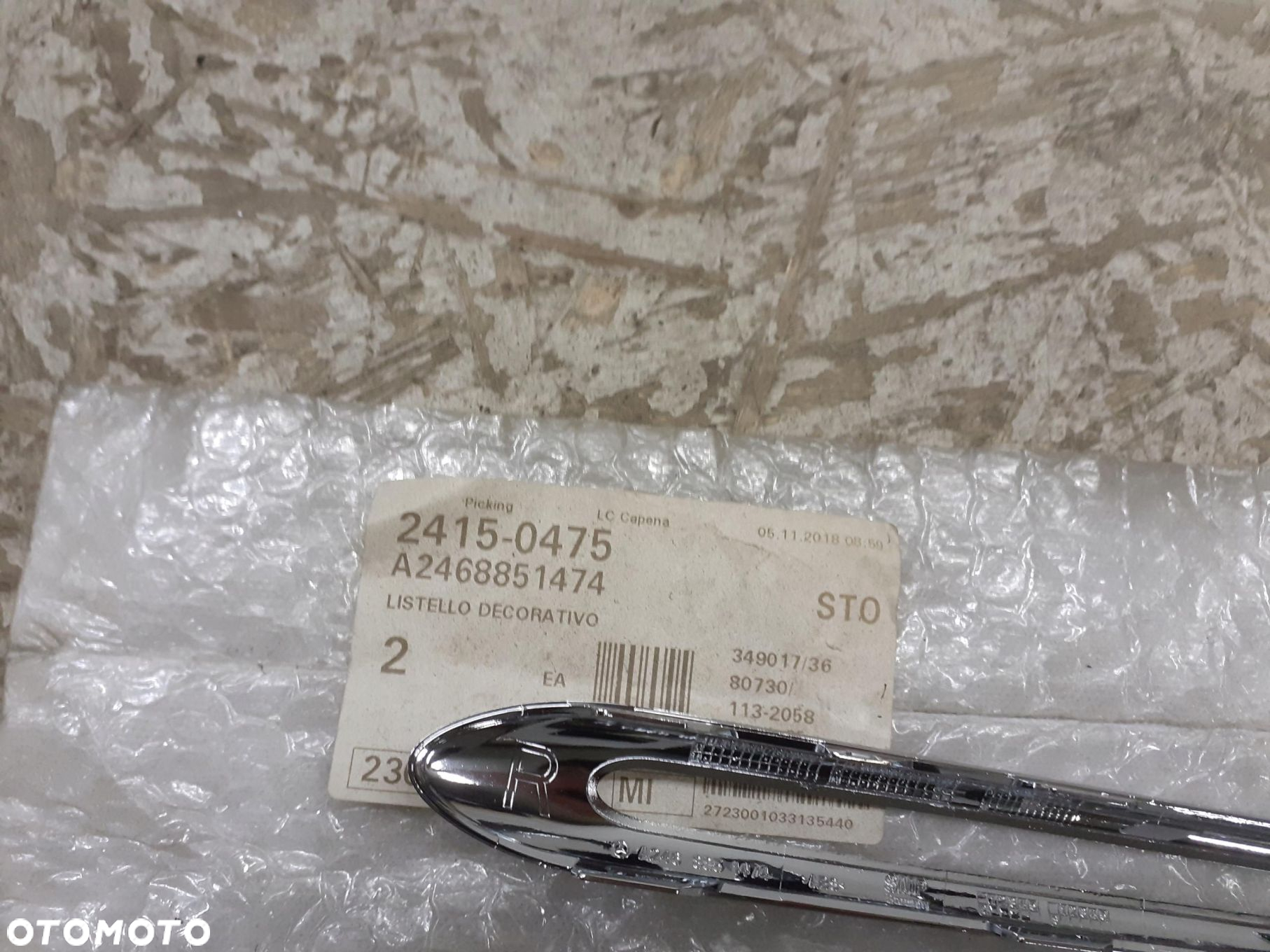 LISTWA CHROM KRATKI ZDERZAKA MERCEDES B-KLASA W246 A2468851474 NOWA - 4