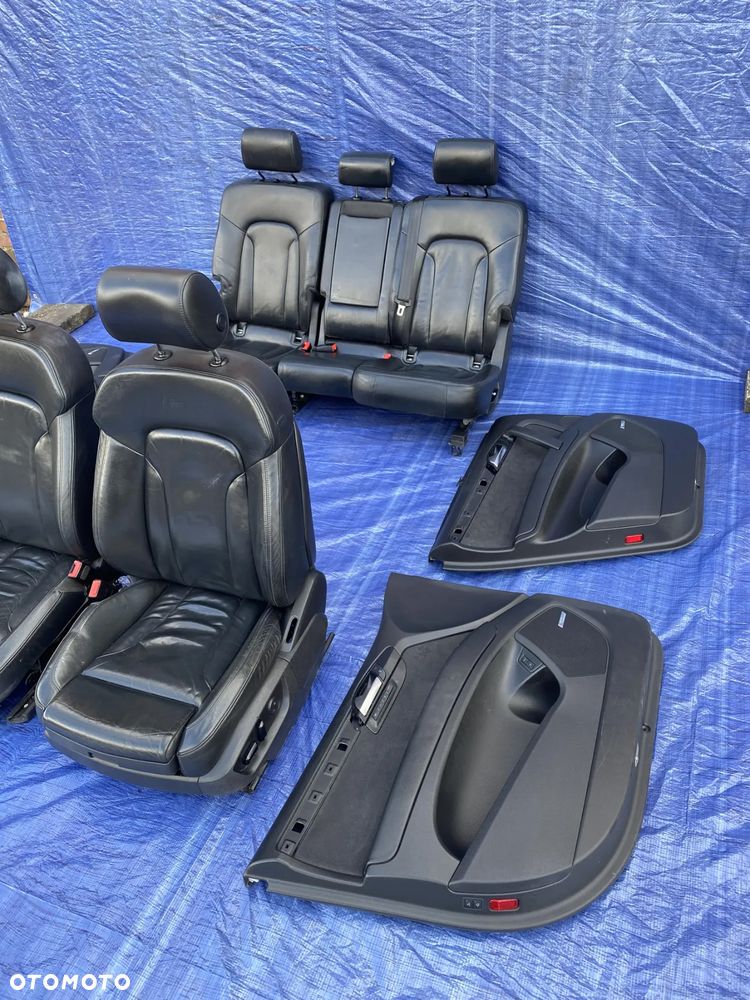 FOTEL FOTELE KANAPA BOCZKI PODŁOKIETNIK WNĘTRZE KOMPLET CZARNE SKÓRY ELEKTRYKA AUDI Q7 4L 2007 S-LINE  EUROPA - 2