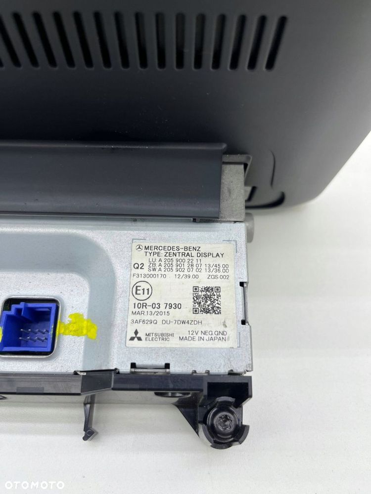 MERCEDES W205 GLC X253 C253 EKRAN MONITOR WYŚWIETLACZ NAWIGACJI A2059002211 - 6