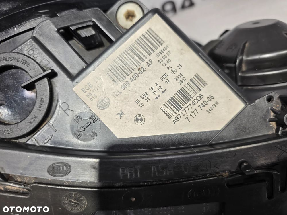 BMW E60 / E61 07- LIFT PRAWY BI-XENON NIESKRĘTNY BLACK PRAWA LAMPA PRZEDNIA PRZÓD , NR 7177740 / 7177740-06 / A8717774006 , NR AUKCJI LPP189 - 15