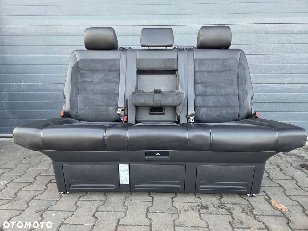 VW T6 MULTIVAN HIGHLINE fotel kanapa łóżko tył rozkładane skóra alcantara - 1