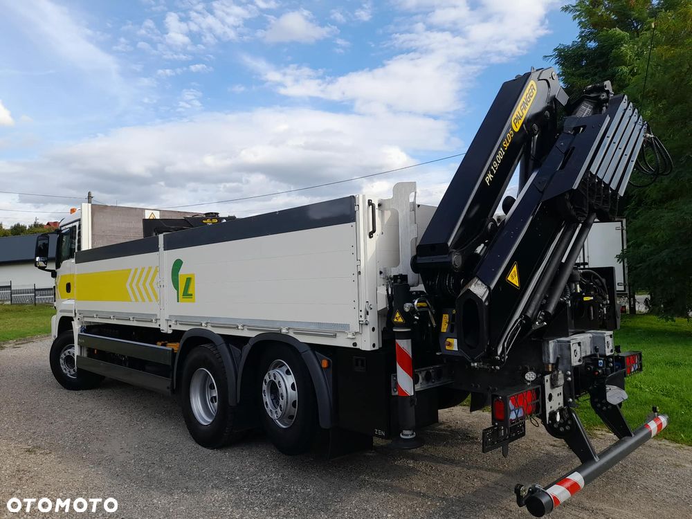 MAN TGS 26.400 6x2 oś skrętna/podnoszona HDS dzwig żuraw PALFINGER pk 19001 SLD5 SKŁADANY W " Z" 5x wysuw hydrauliczny + ROTATOR + CHWYTAK PALET + RADIO// FUL SERWIS W ASO MAN!!!! POTWIERDZONY Niski przebieg 313tys km!!!! - 12