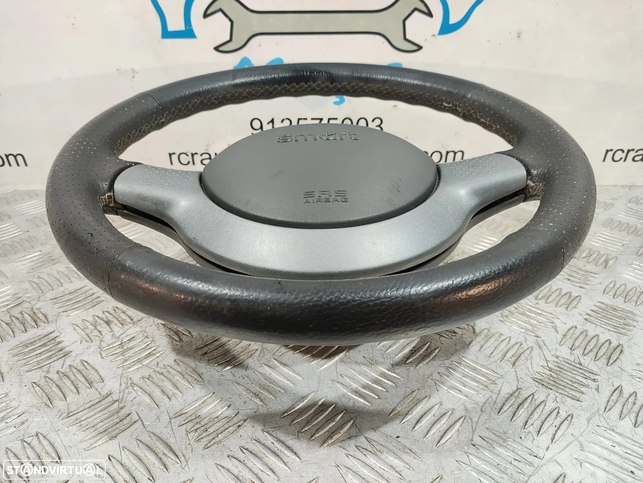 Volante completo original SMART FORTWO pele perfurada aibarg - 3