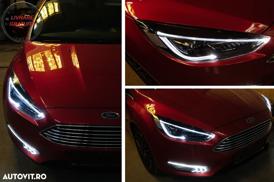 Faruri LED DRL Ford Focus III Mk3 Facelift (2015-2017) Bi-Xenon Design Semnalizare- livrare gratuita - 17