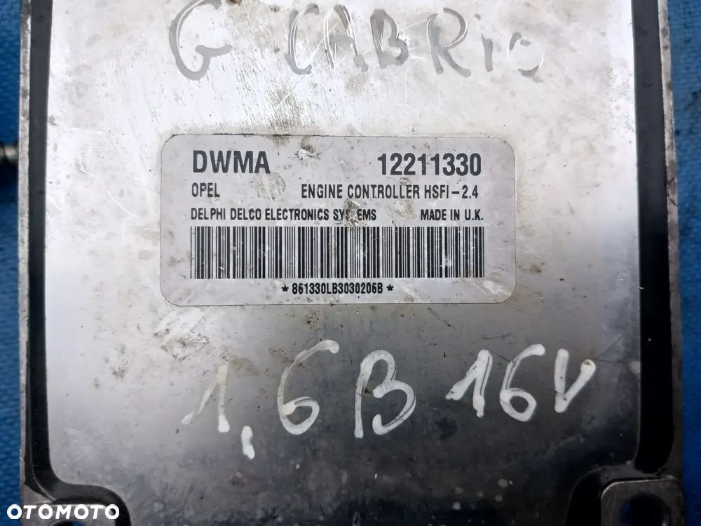 Zestaw startowy do odpalenia Opel Astra G II Sterownik silnika 12211330 DWMA HSFI-2.4 Bertone 1.6XEP stacyjka Immo - 3