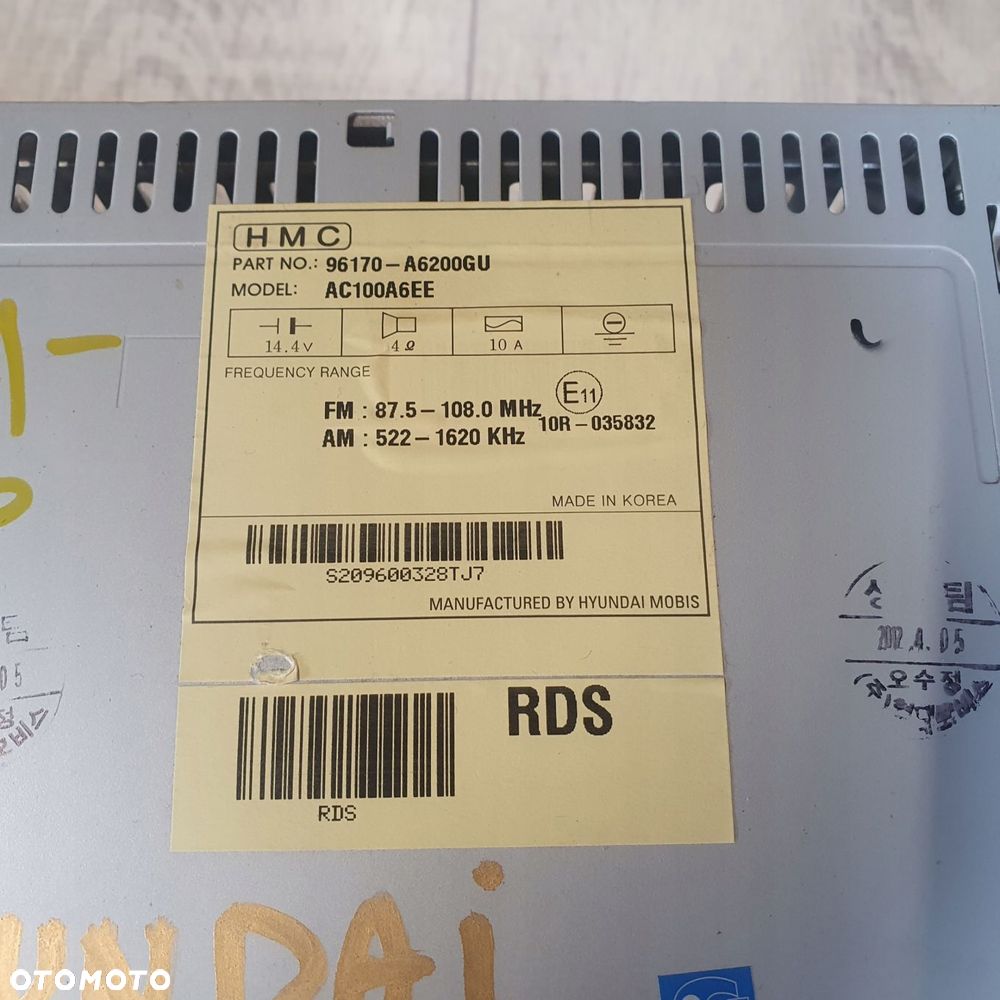 radio cd hyundai i30 96170-a6200gu - 3