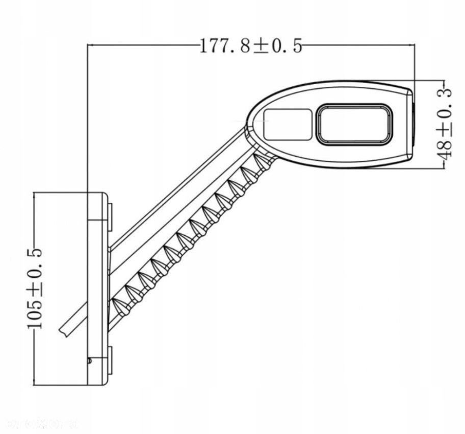 lampa obrysowa kmr8 led 178mm 12/24v lewa uniwersalna - 4