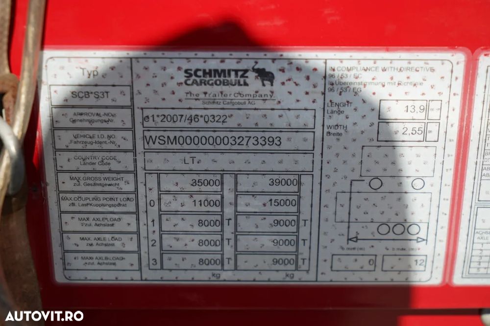 Schmitz Cargobull CORTINĂ / STANDARD / - 28