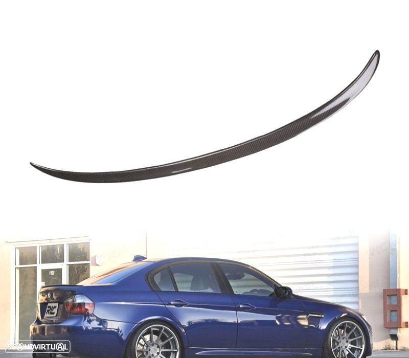 AILERON LIP SPOILER TRASEIRO BMW E90 05-12 LOOK M3 CARBONO - 1