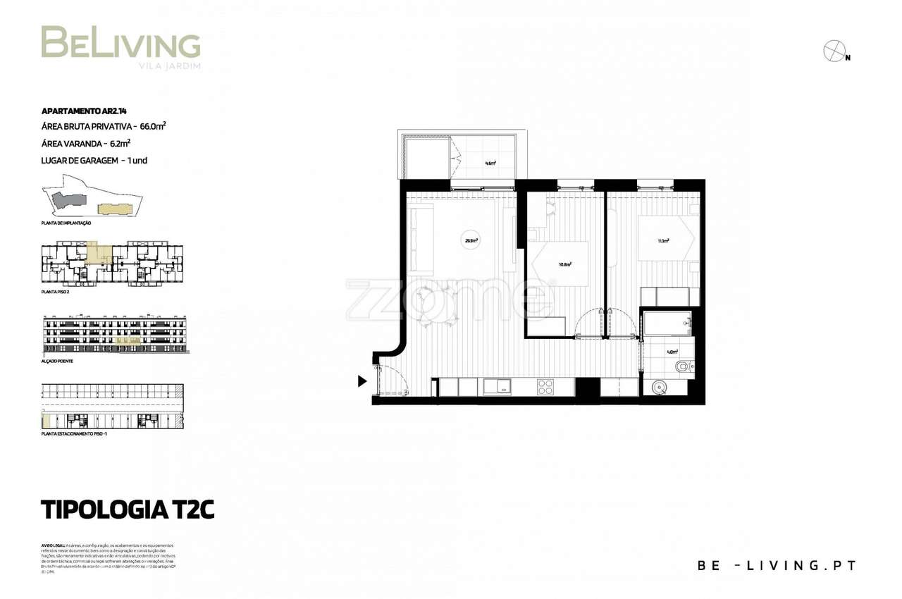 T2 | BeLiving Vila Jardim – Vila das Aves, Santo Tirso - Grande imagem: 2/15