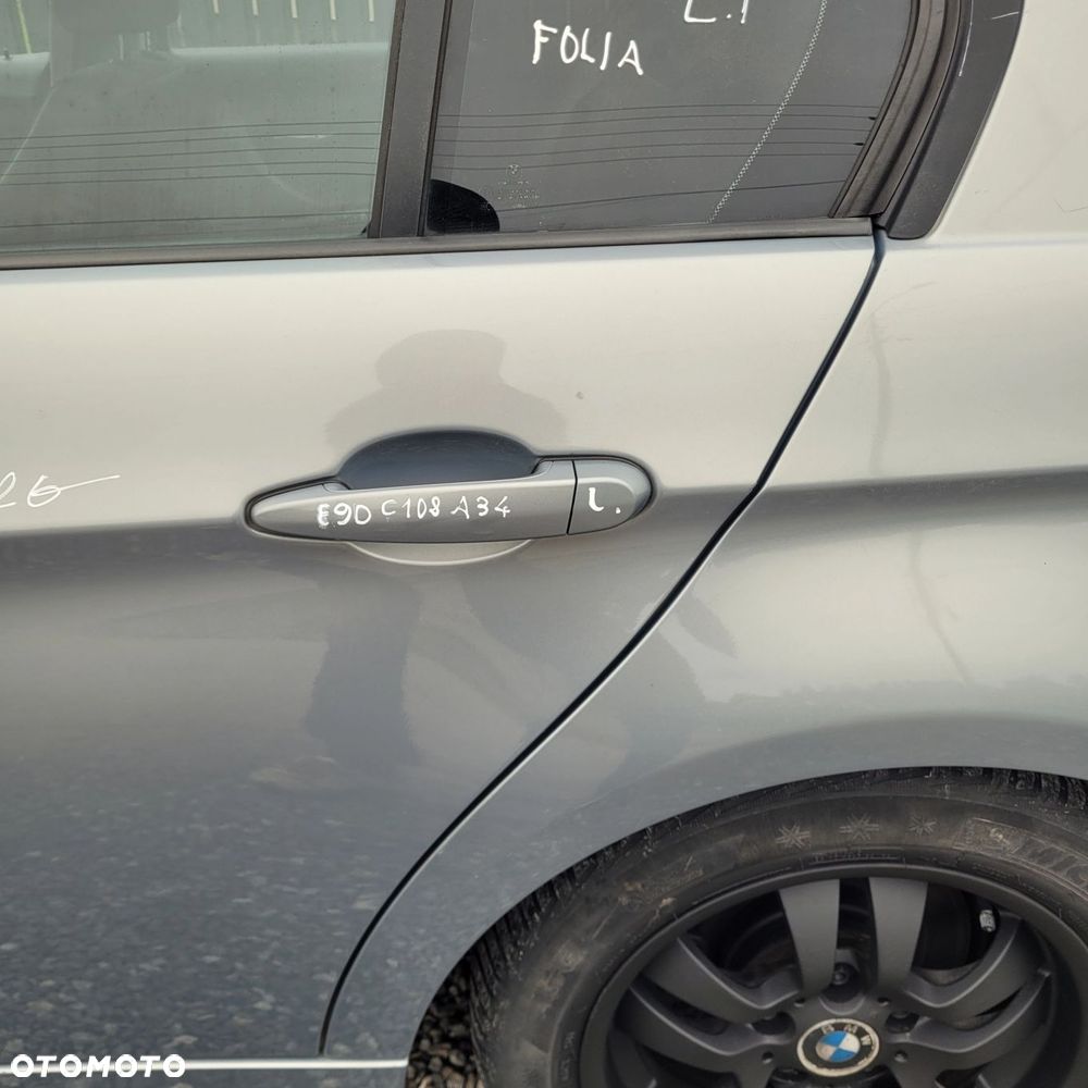 DRZWI LEWY TYŁ TYLNE BMW E90 A34 ARKTIS METALIC ORYGINALNY LAKIER C108 - 4
