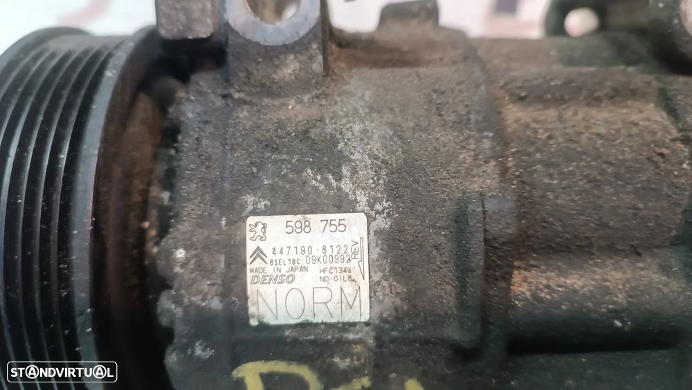 COMPRESSOR DO AC PEUGEOT 308 / CITROEN C4 II 1.6VTI REF: 598755 447191-8122 - 3