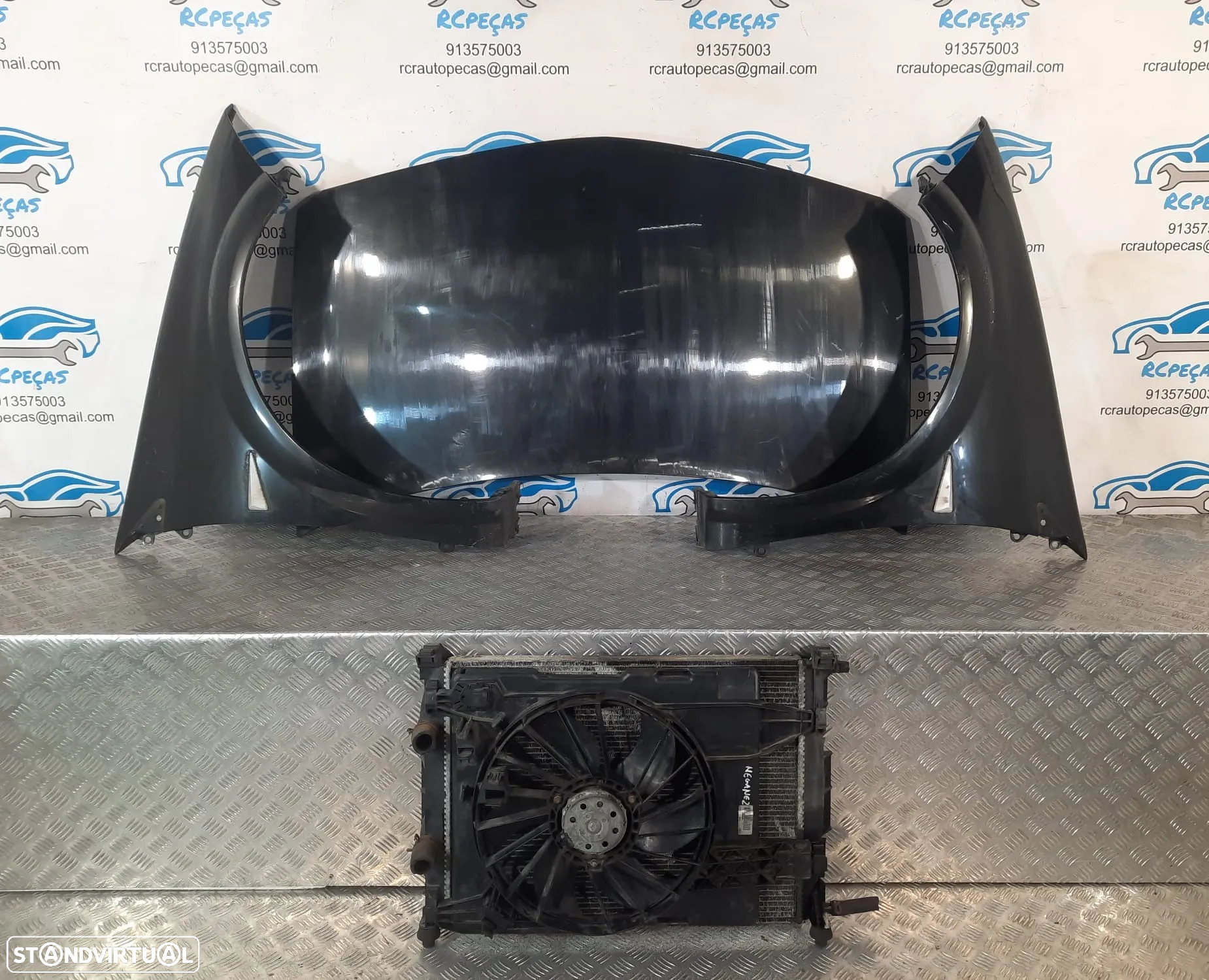 .FRENTE COMPLETA RENAULT MEGANE II 2 MK2 FACELIFT CAPOT PARACHOQUES GUARDA-LAMAS OTICAS RADIADOR VENTILADOR FRENTE FIBRA REFORÇO - 17