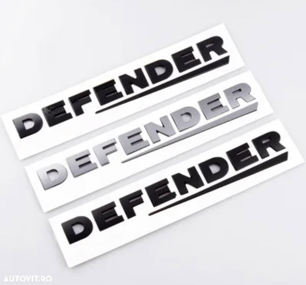 Scris Emblema Logo DEFENDER Haion Portbagaj Negru/Gri - 1