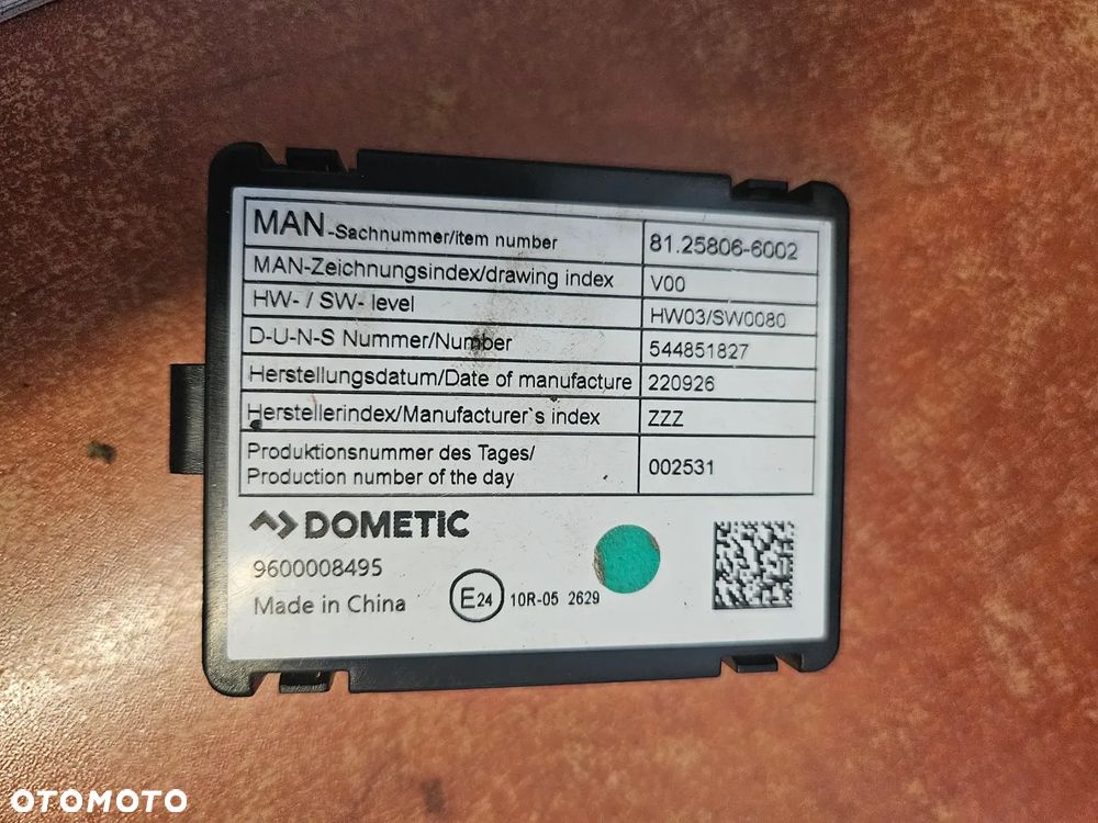 Sterownik szyberdachu MAN TGX TGL TGM EURO 6 2020r DOMETIC - 1