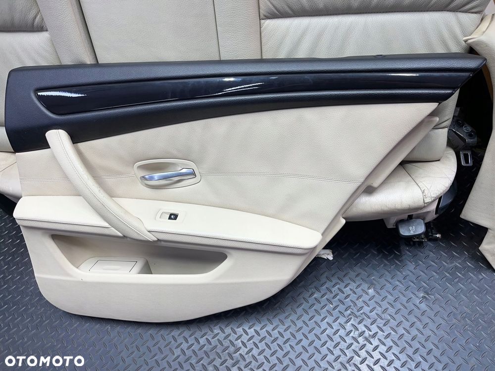 komplet fotele kanapa boczki tapicerka kremowa skÓra europa bmw e61 lift - 8